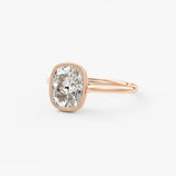 Elongated Cushion Milgrain Bezel Lab Grown Diamond Engagement Ring
