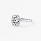 Elongated Cushion Milgrain Bezel Lab Grown Diamond Engagement Ring