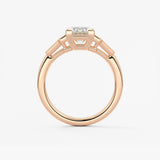 Emerald Five Stones Lab Grown Diamond Engagement Ring