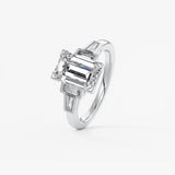Emerald Five Stones Lab Grown Diamond Engagement Ring