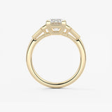 Emerald Five Stones Lab Grown Diamond Engagement Ring