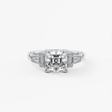 Asscher Five Stones Lab Grown Diamond Engagement Ring