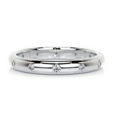 0.18 CT Round Flush Setting CVD EF/VVS Diamond Wedding Band 1