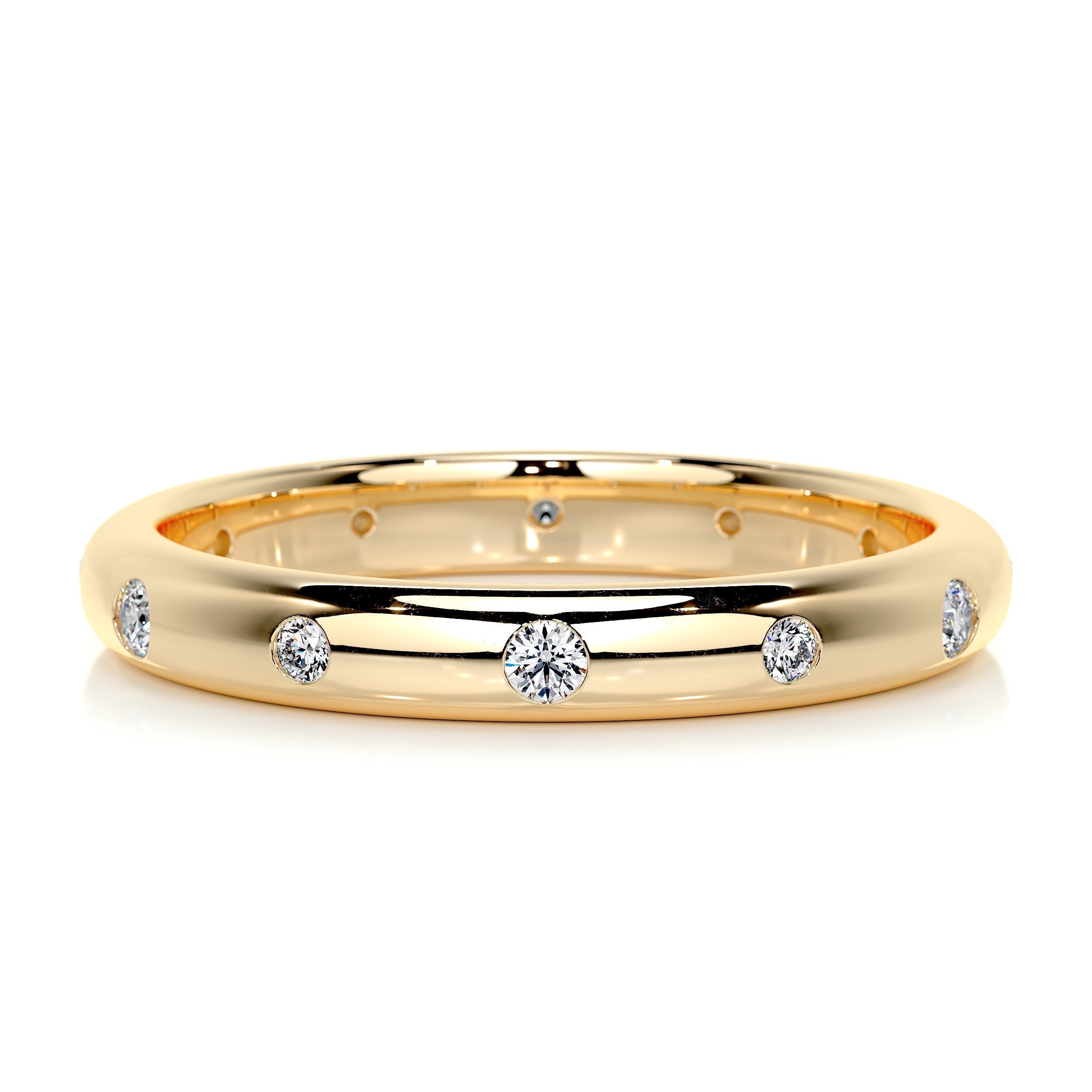 0.18 CT Round Flush Setting CVD EF/VVS Diamond Wedding Band 10