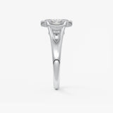 Radiant Three Stone/Bezel Lab Grown Diamond Engagement Ring
