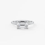 Emerald East West Split Shank Lab Grown Diamond Engagement Ring