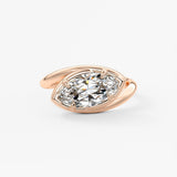 Marquise Swirl Solitaire Lab Grown Diamond Engagement Ring