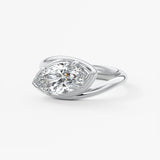 Marquise Swirl Solitaire Lab Grown Diamond Engagement Ring