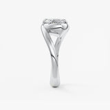 Marquise Swirl Solitaire Lab Grown Diamond Engagement Ring