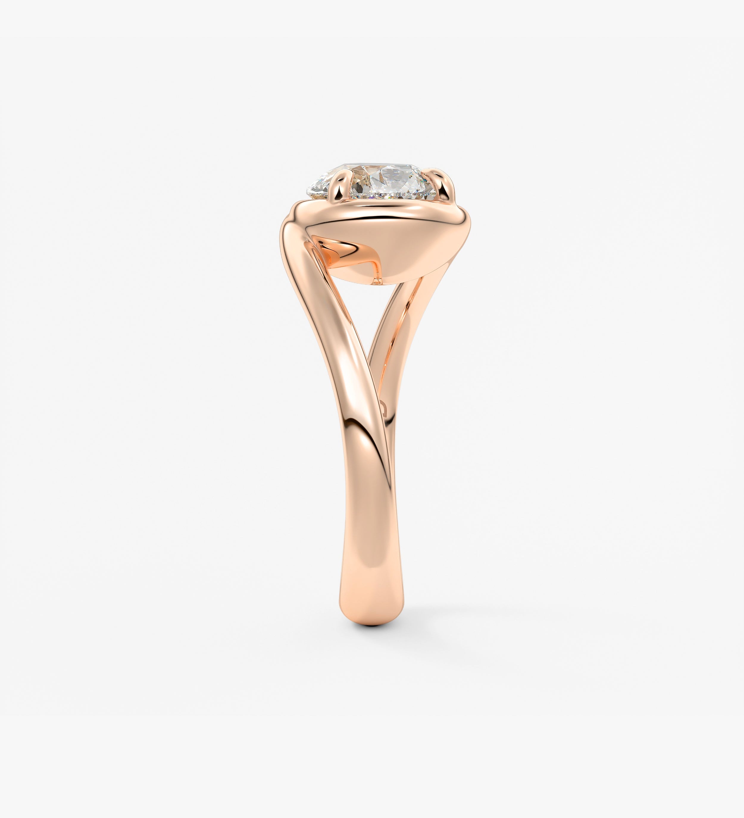 Pear Swirl Solitaire Lab Grown Diamond Engagement Ring