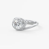 Pear Swirl Solitaire Lab Grown Diamond Engagement Ring