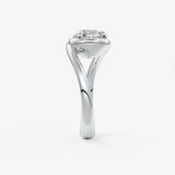 Pear Swirl Solitaire Lab Grown Diamond Engagement Ring