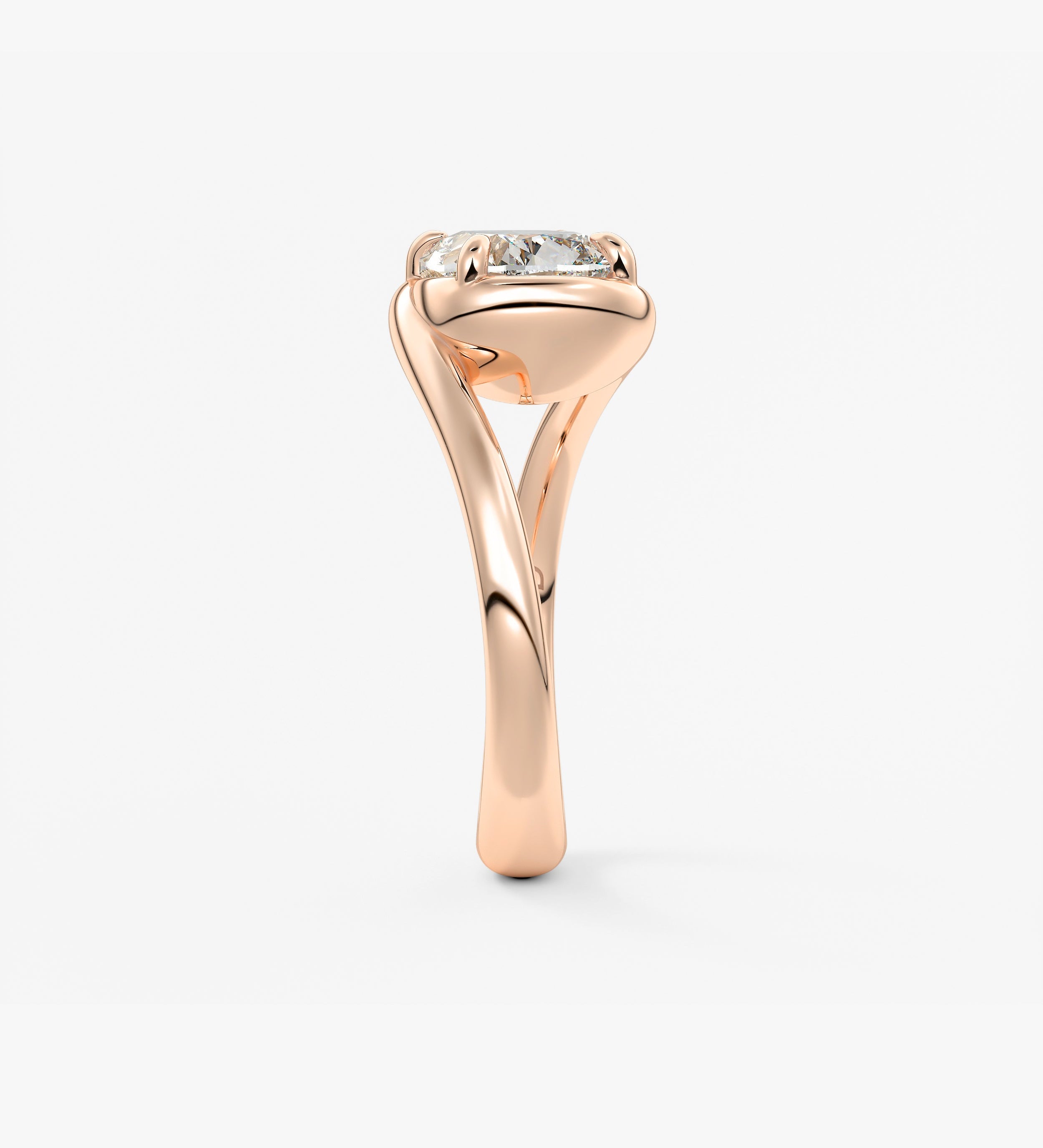 Cushion Swirl Solitaire Lab Grown Diamond Engagement Ring