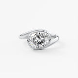 Cushion Swirl Solitaire Lab Grown Diamond Engagement Ring