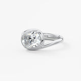 Cushion Swirl Solitaire Lab Grown Diamond Engagement Ring