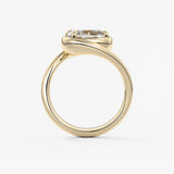 Cushion Swirl Solitaire Lab Grown Diamond Engagement Ring