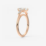 Asscher Three Stone Lab Grown Diamond Engagement Ring