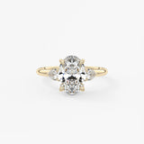 Oval Three Stone Lab Grown Diamond Engagement Ring