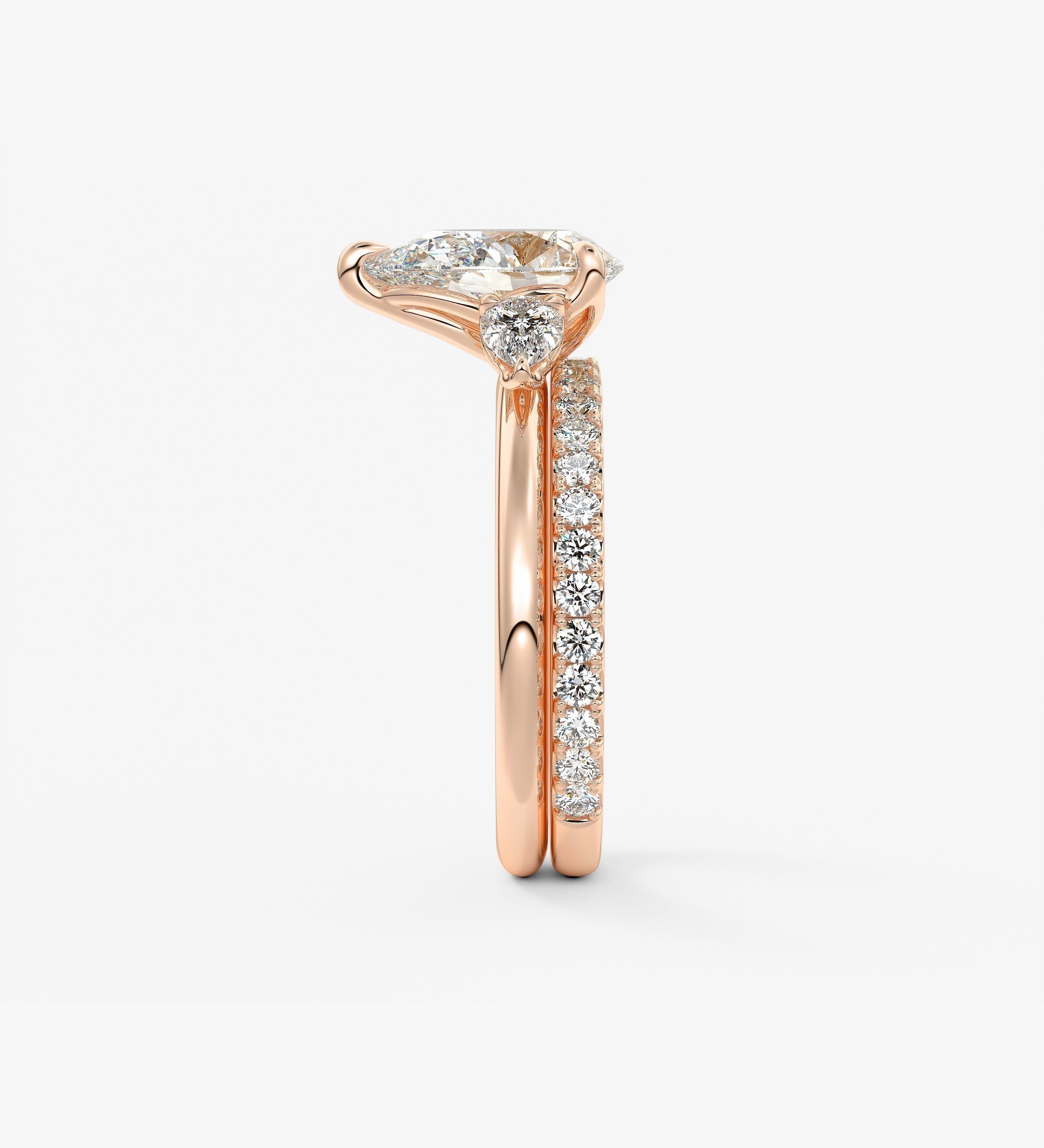 Pear Three Stone Lab Grown Diamond Engagement Ring
