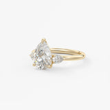 Pear Three Stone Lab Grown Diamond Engagement Ring