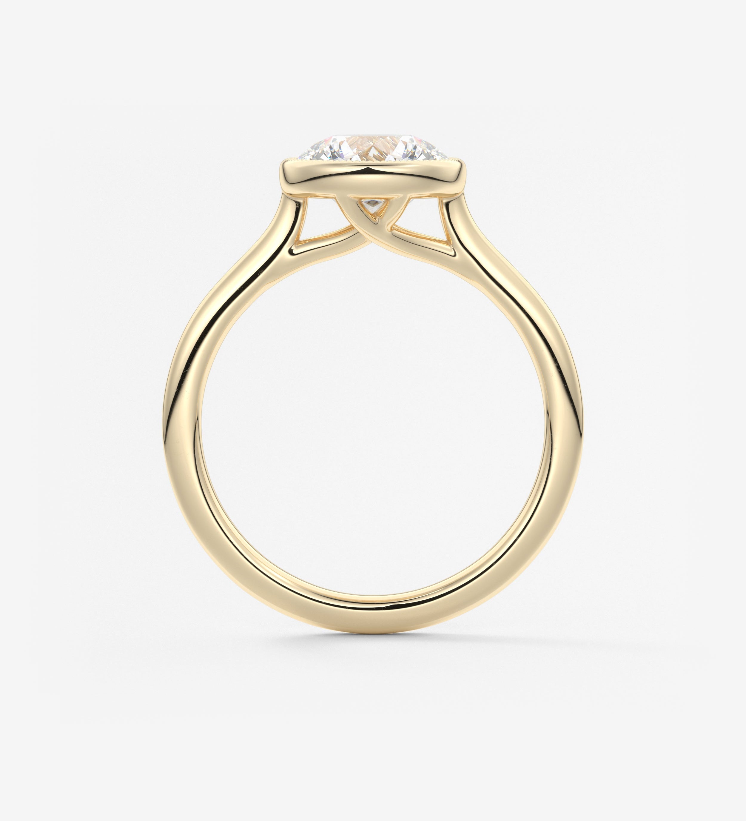 Round Milgrain Bezel Lab Grown Diamond Engagement Ring