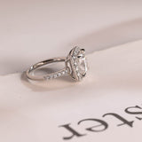 Stunning 1.0 - 2.0 CT Cushion Moissanite Engagement Ring With Pave & Halo Design 9