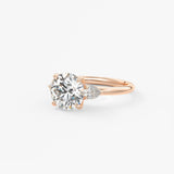 Round Three Stone Lab Grown Diamond Engagement Ring