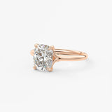 Elongated Cushion Hidden Halo Lab Grown Diamond Engagement Ring