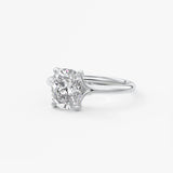 Elongated Cushion Hidden Halo Lab Grown Diamond Engagement Ring