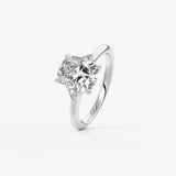 Elongated Cushion Three Stone Lab Grown Diamond Engagement Ring