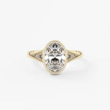 Oval Three Stone Bezel Lab Grown Diamond Engagement Ring