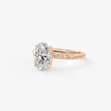 Oval Twisted Multi Stones Lab Grown Diamond Engagement Ring