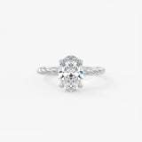 Oval Twisted Multi Stones Lab Grown Diamond Engagement Ring