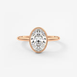 Oval Milgrain Bezel Lab Grown Diamond Engagement Ring