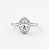 Oval Milgrain Bezel Lab Grown Diamond Engagement Ring