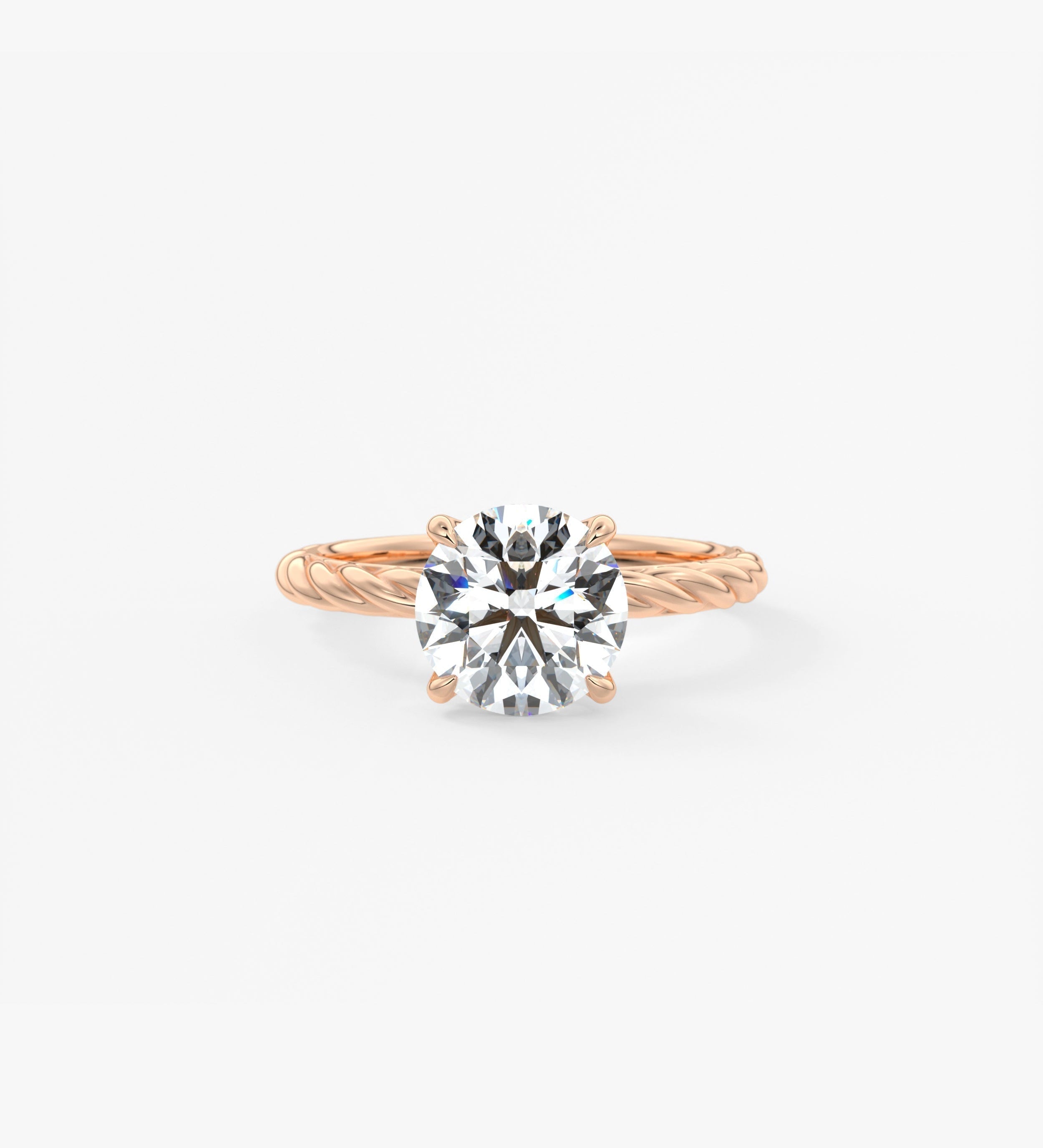 Round Twisted Multi Stones Lab Grown Diamond Engagement Ring