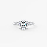 Round Twisted Multi Stones Lab Grown Diamond Engagement Ring