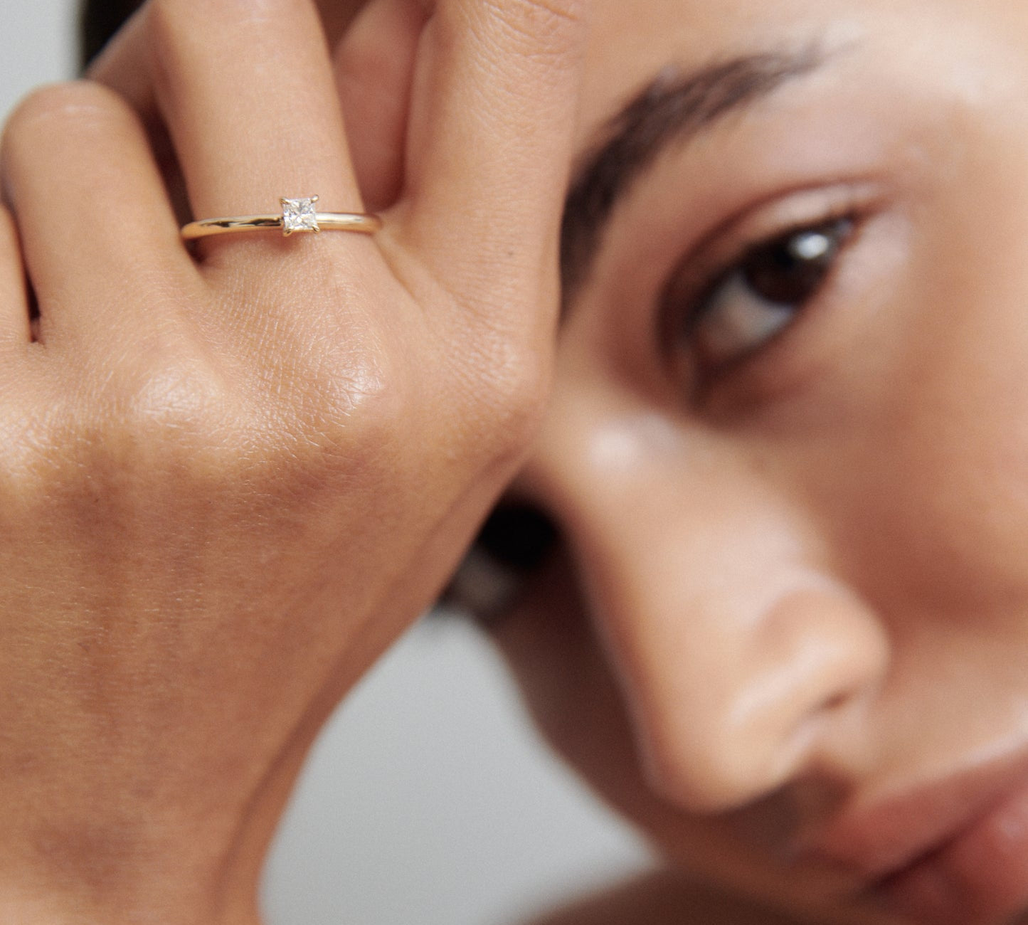 Stunning 0.2 CT Princess Moissanite Engagement Ring with Solitaire Design