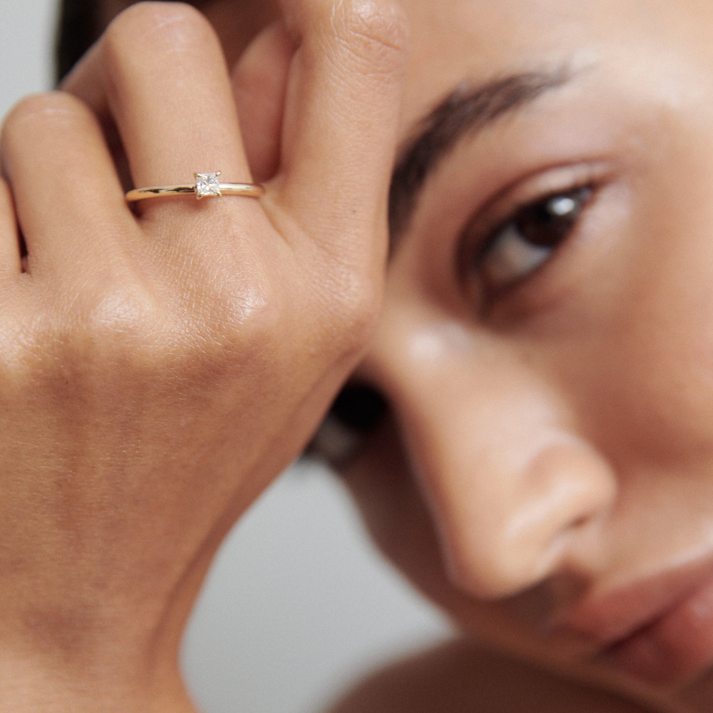 Stunning 0.2 CT Princess Moissanite Engagement Ring with Solitaire Design