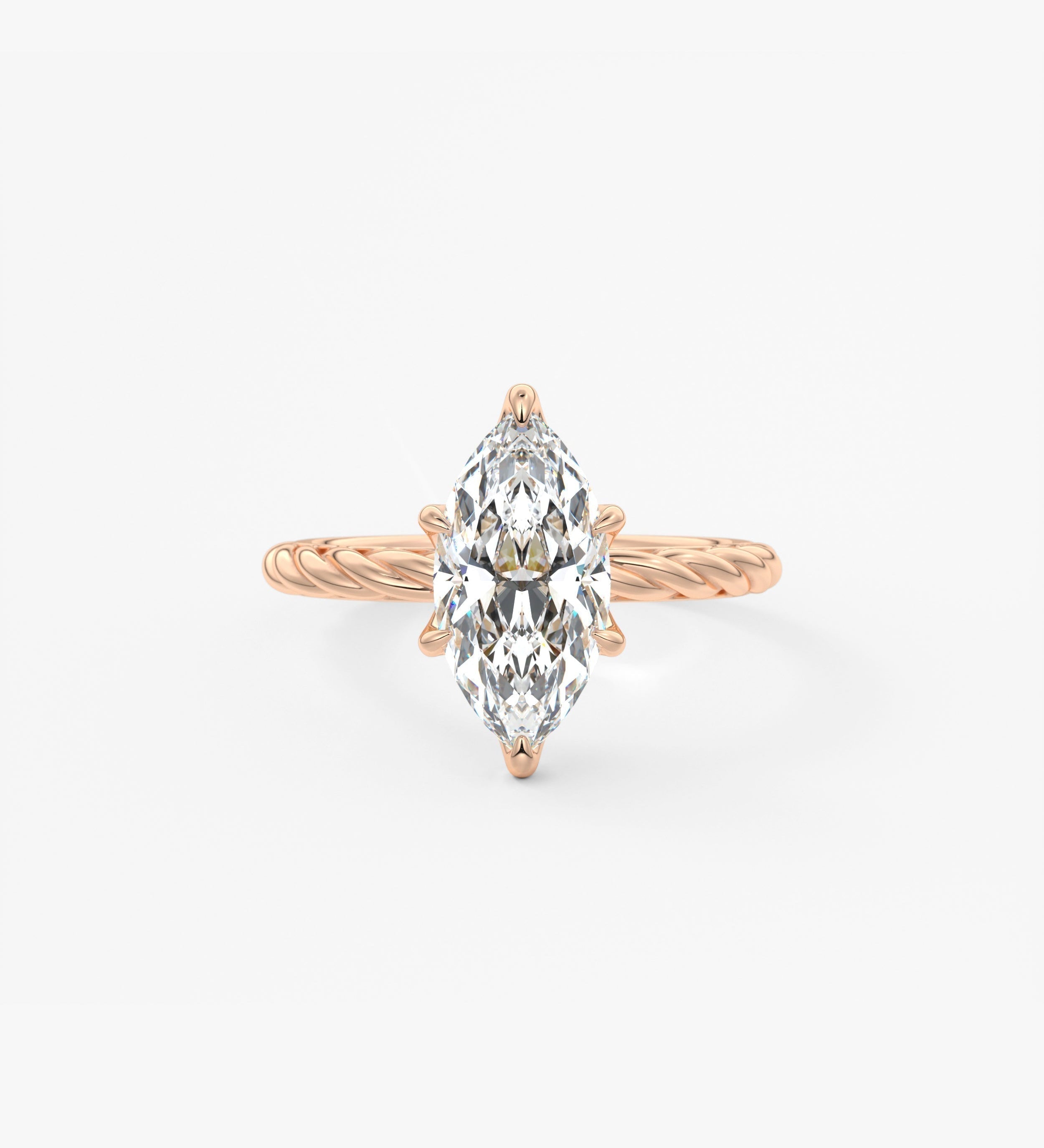 Marquise Twisted Multi Stones Lab Grown Diamond Engagement Ring