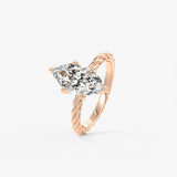 Marquise Twisted Multi Stones Lab Grown Diamond Engagement Ring