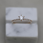 Round Cut Pave Lab Grown Diamond Engagement Ring