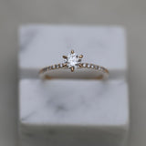 Round Cut Pave Lab Grown Diamond Engagement Ring