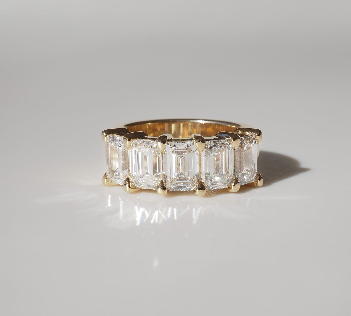 Stunning 2.0 TCW Emerald Moissanite Stones Half Eternity Wedding Bands