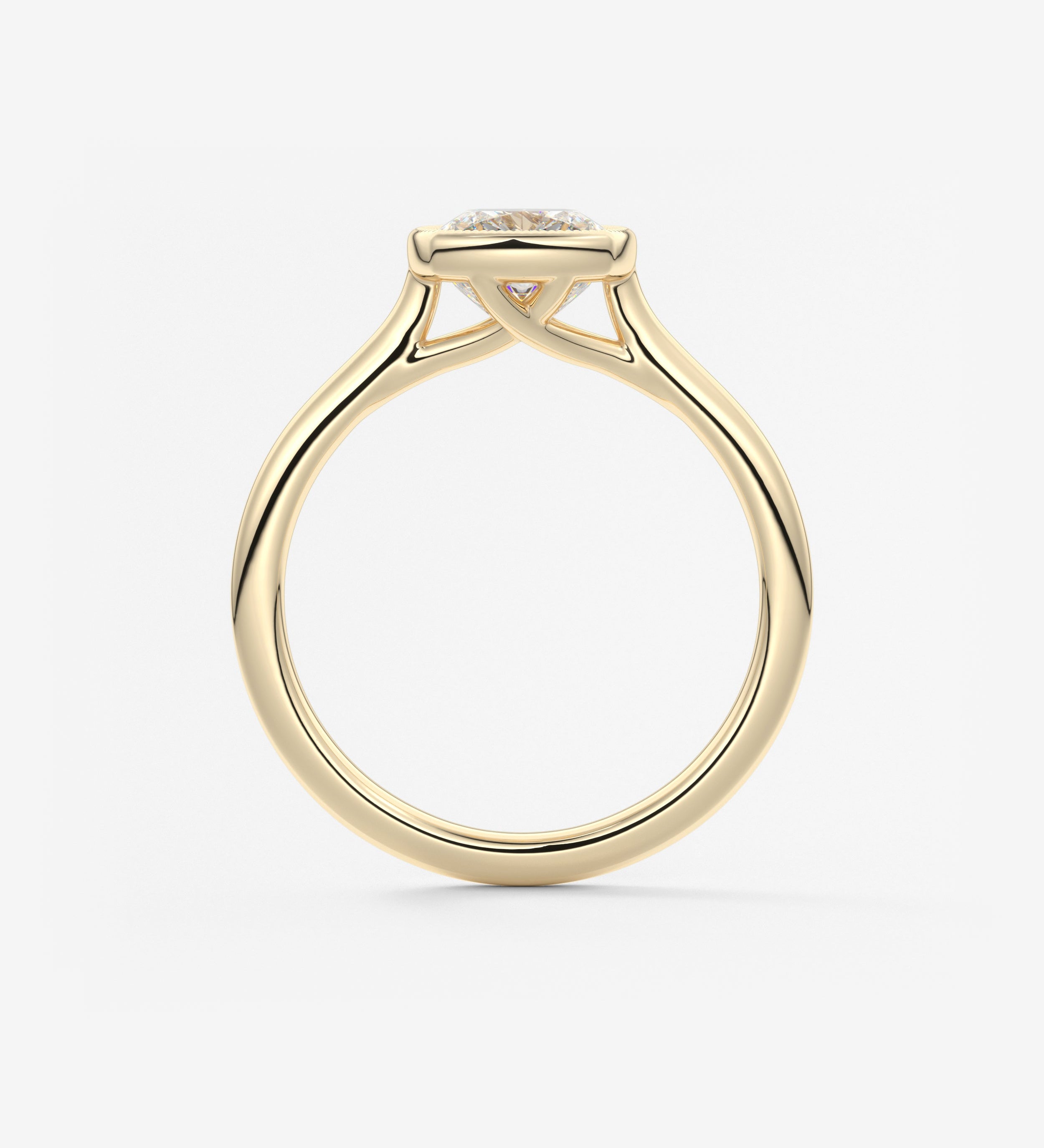 Cushion Milgrain Bezel Lab Grown Diamond Engagement Ring