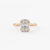 Oval Multi Stones Lab Grown Diamond Engagement Ring