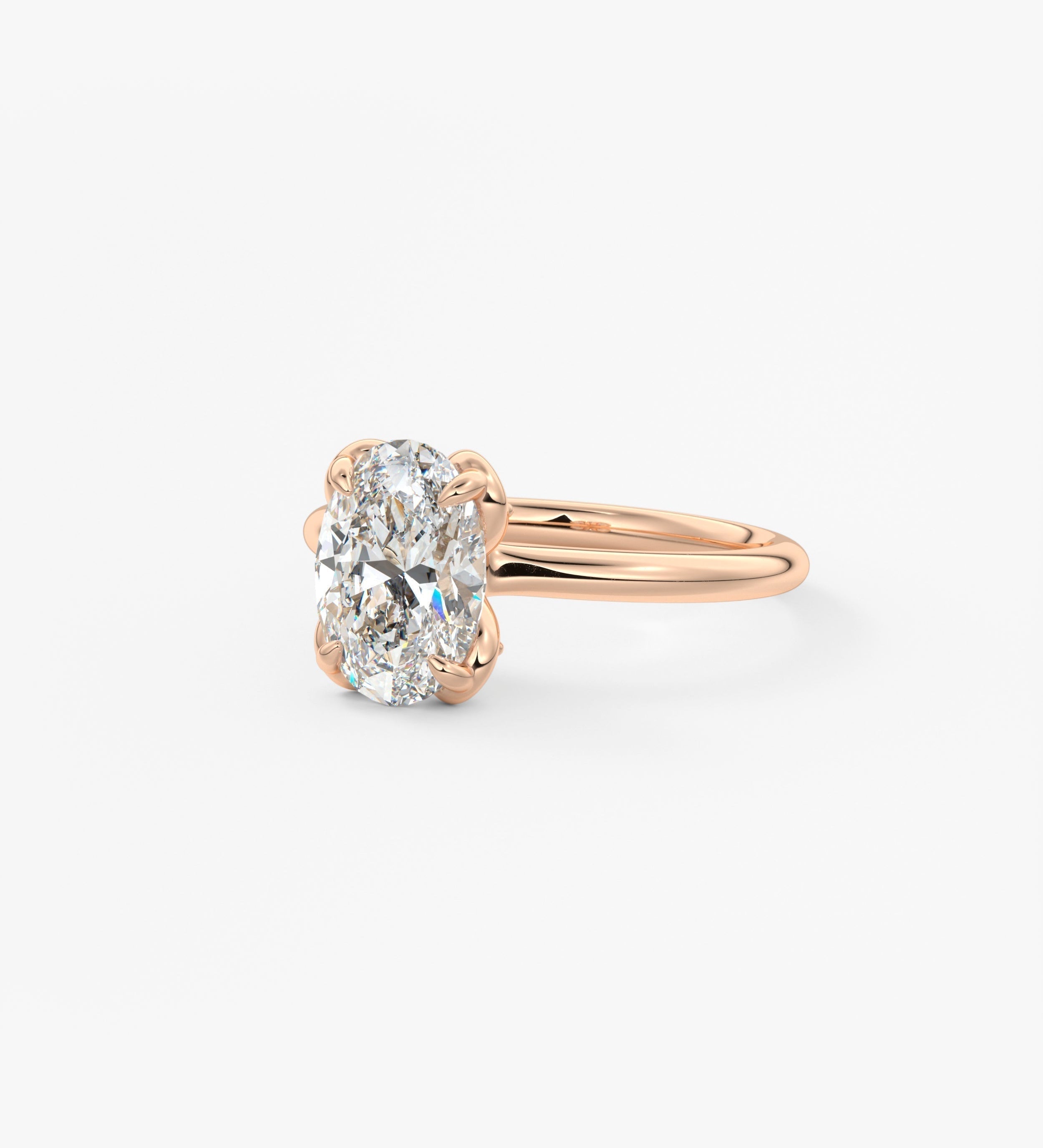 Oval Multi Stones Lab Grown Diamond Engagement Ring