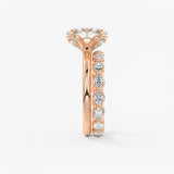 Oval Multi Stones Lab Grown Diamond Engagement Ring
