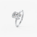 Oval Multi Stones Lab Grown Diamond Engagement Ring