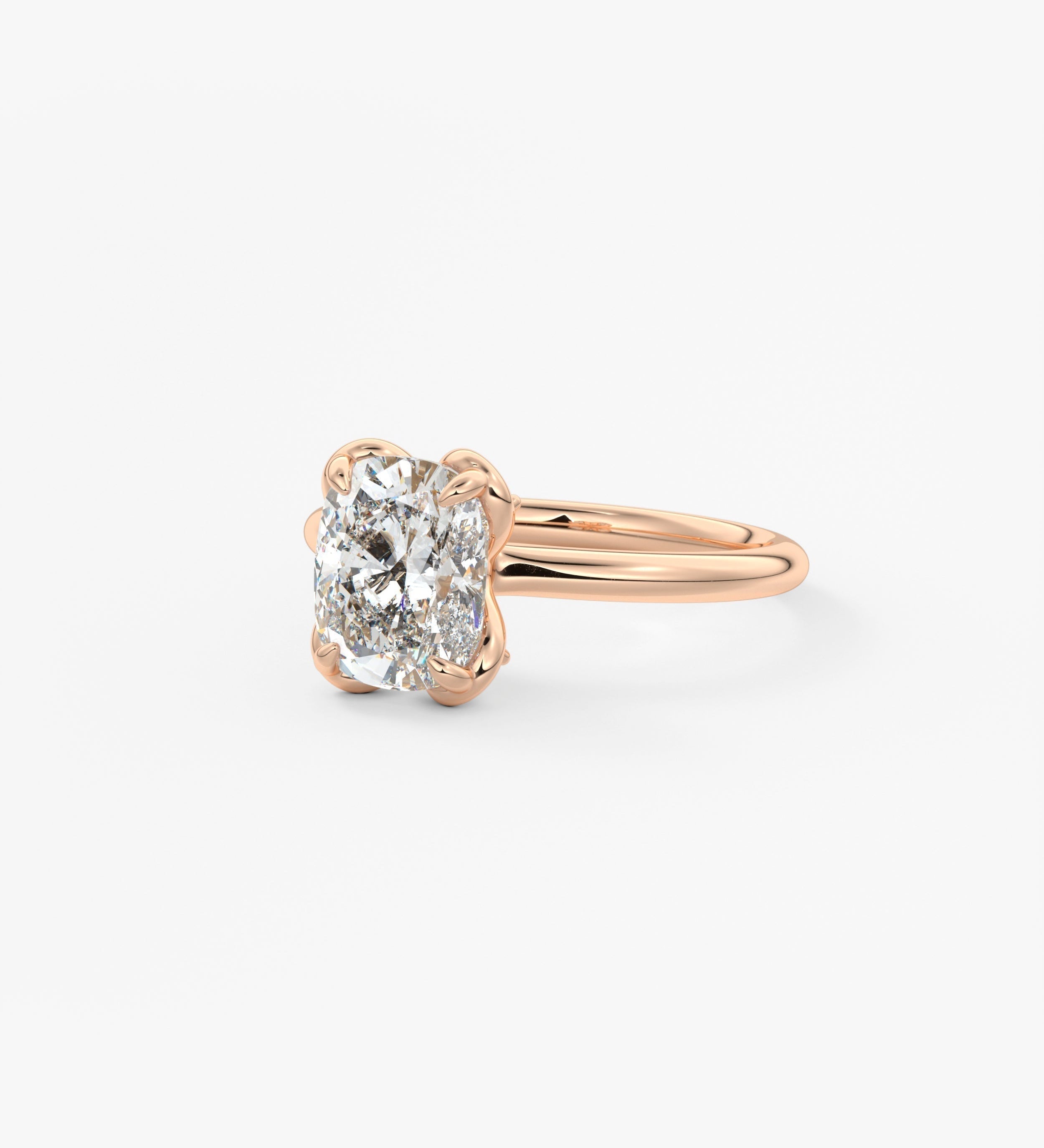 Elongated Cushion Multi Stones Lab Grown Diamond Engagement Ring